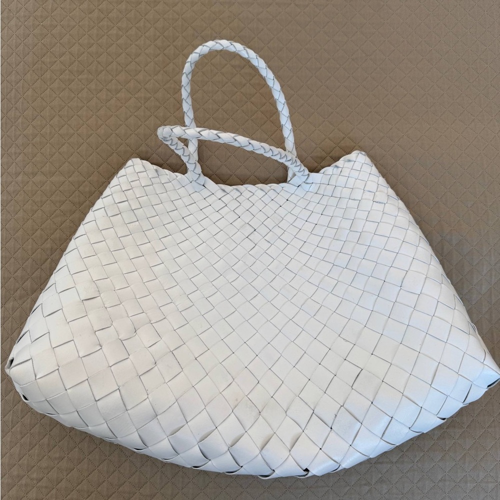 Dragon Diffusion Santa Croce Big White Woven Tote